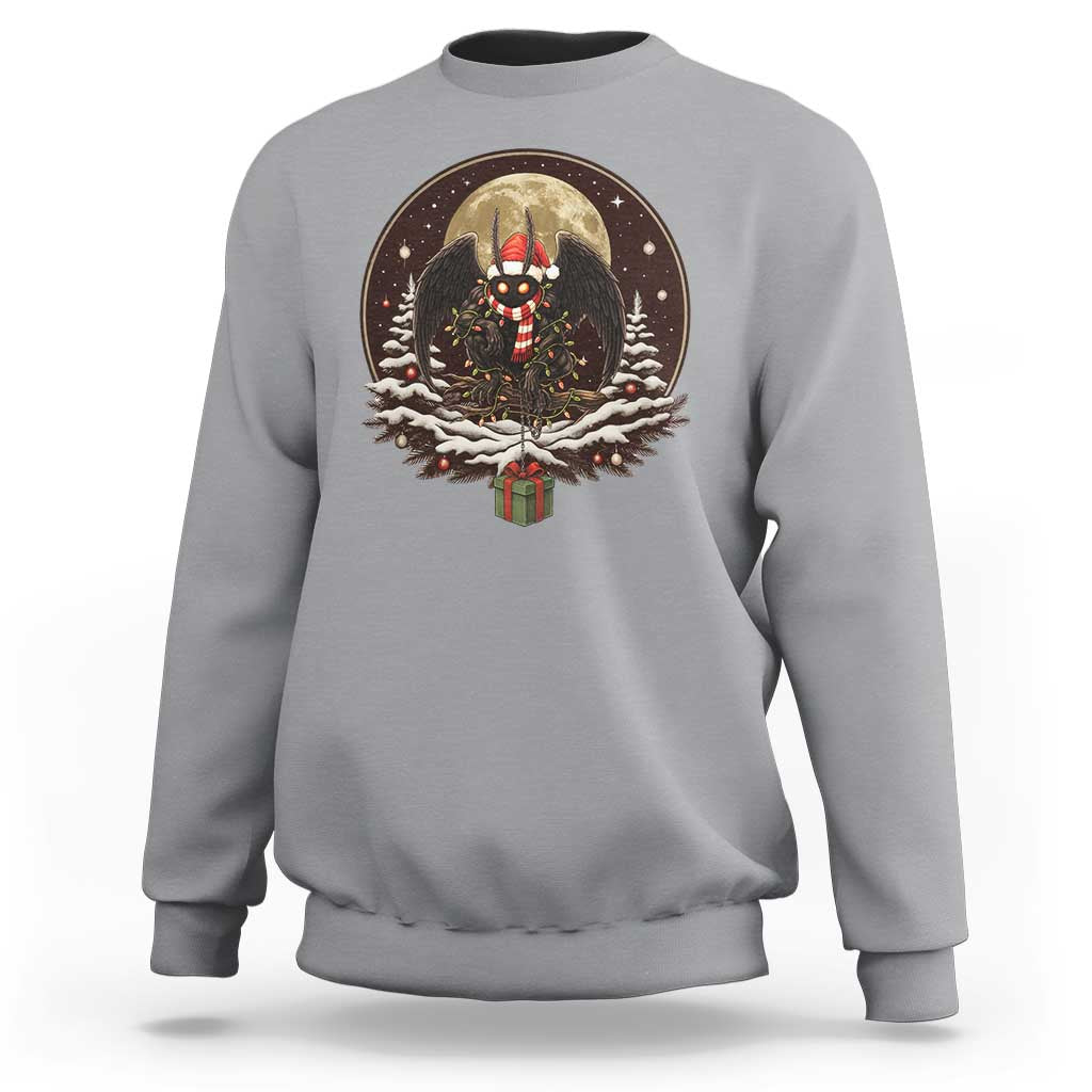 Mothman In Christmas Night Sweatshirt Funny Cryptid Gift - Wonder Print Shop