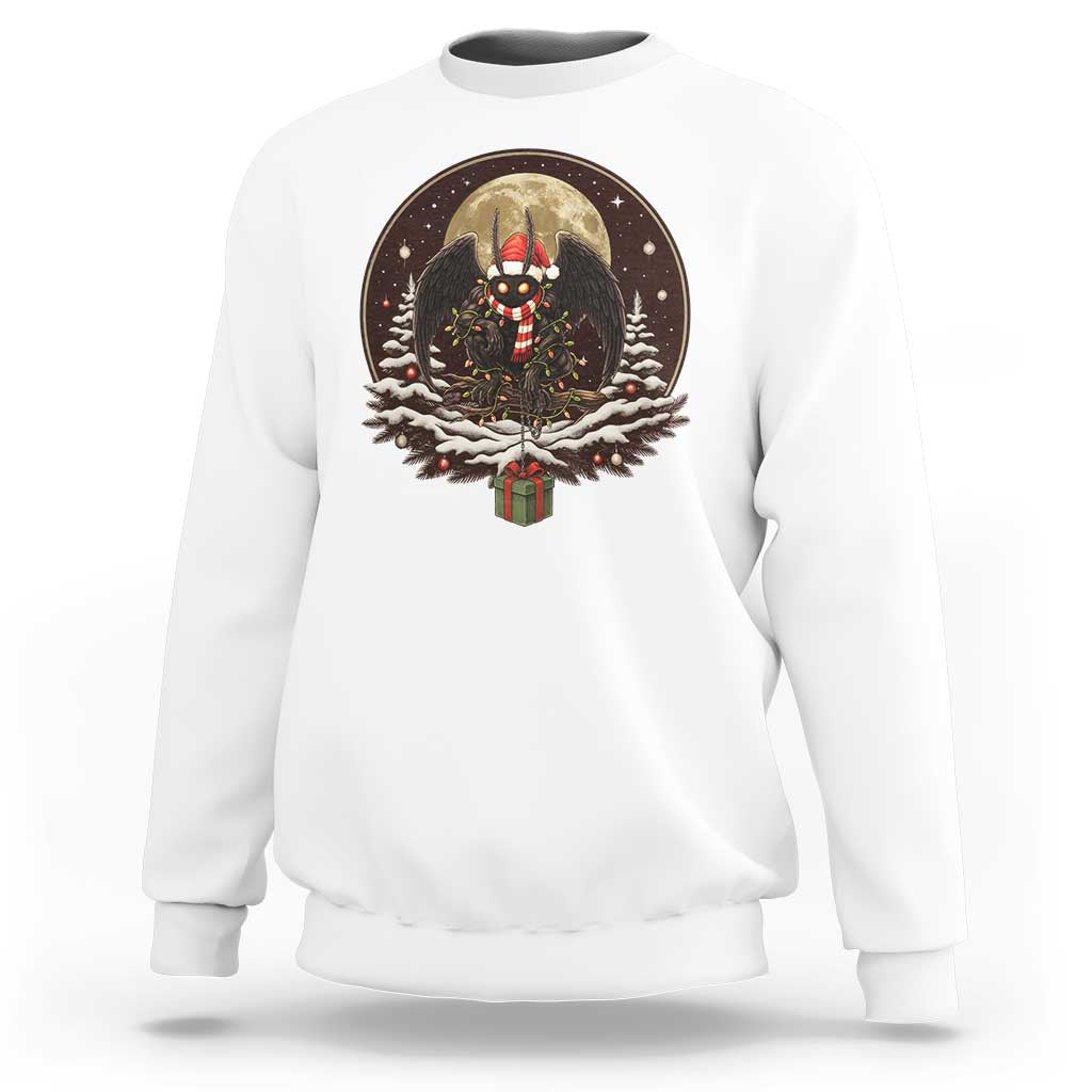 Mothman In Christmas Night Sweatshirt Funny Cryptid Gift - Wonder Print Shop
