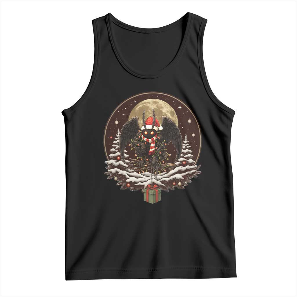 Mothman In Christmas Night Tank Top Funny Cryptid Gift - Wonder Print Shop