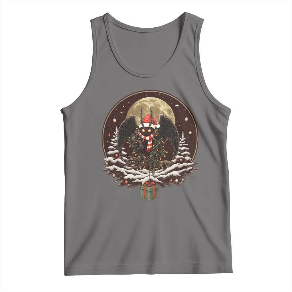 Mothman In Christmas Night Tank Top Funny Cryptid Gift - Wonder Print Shop