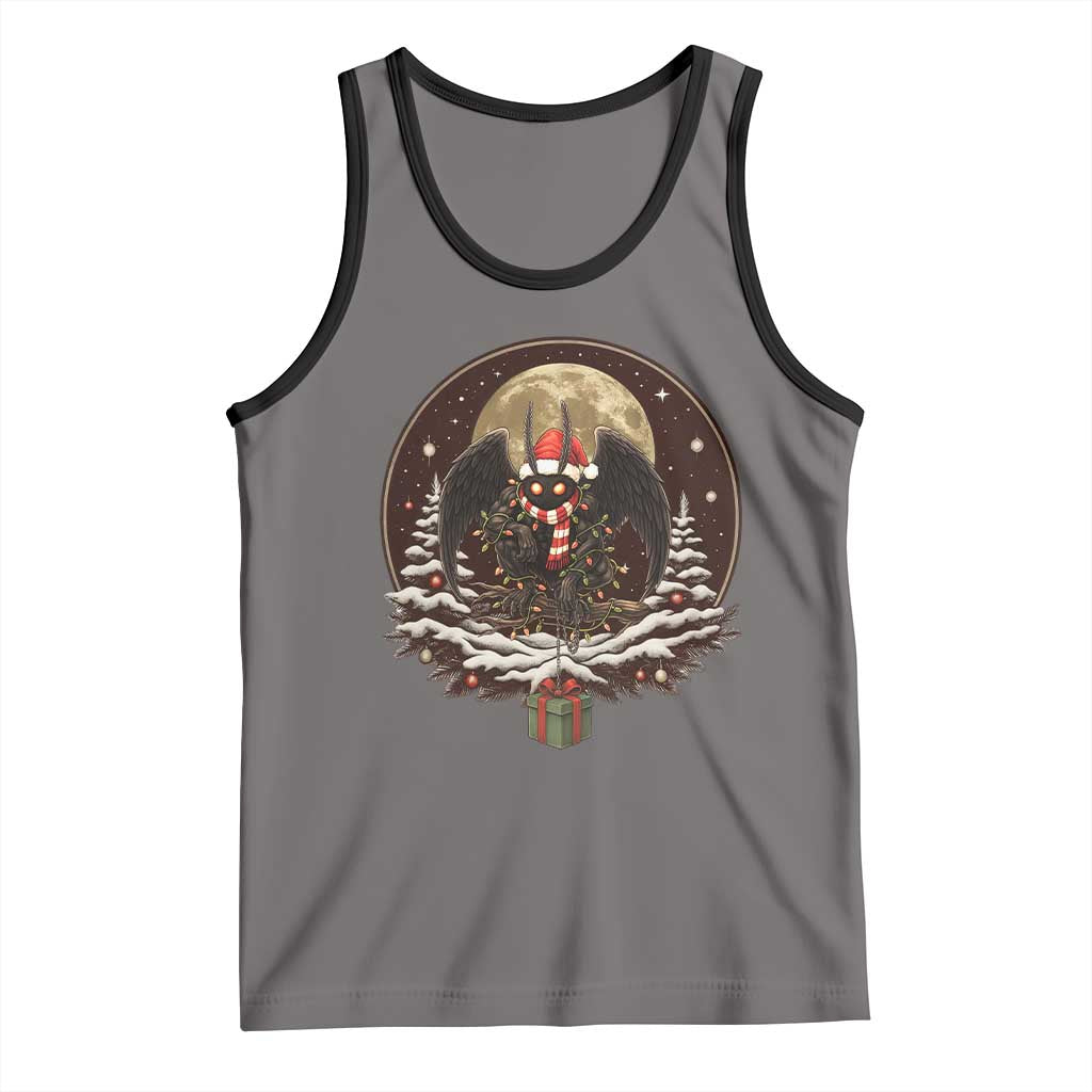 Mothman In Christmas Night Tank Top Funny Cryptid Gift - Wonder Print Shop