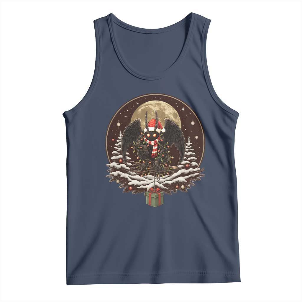 Mothman In Christmas Night Tank Top Funny Cryptid Gift - Wonder Print Shop