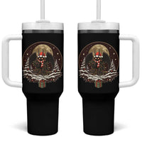 Mothman In Christmas Night Tumbler With Handle Funny Cryptid Gift