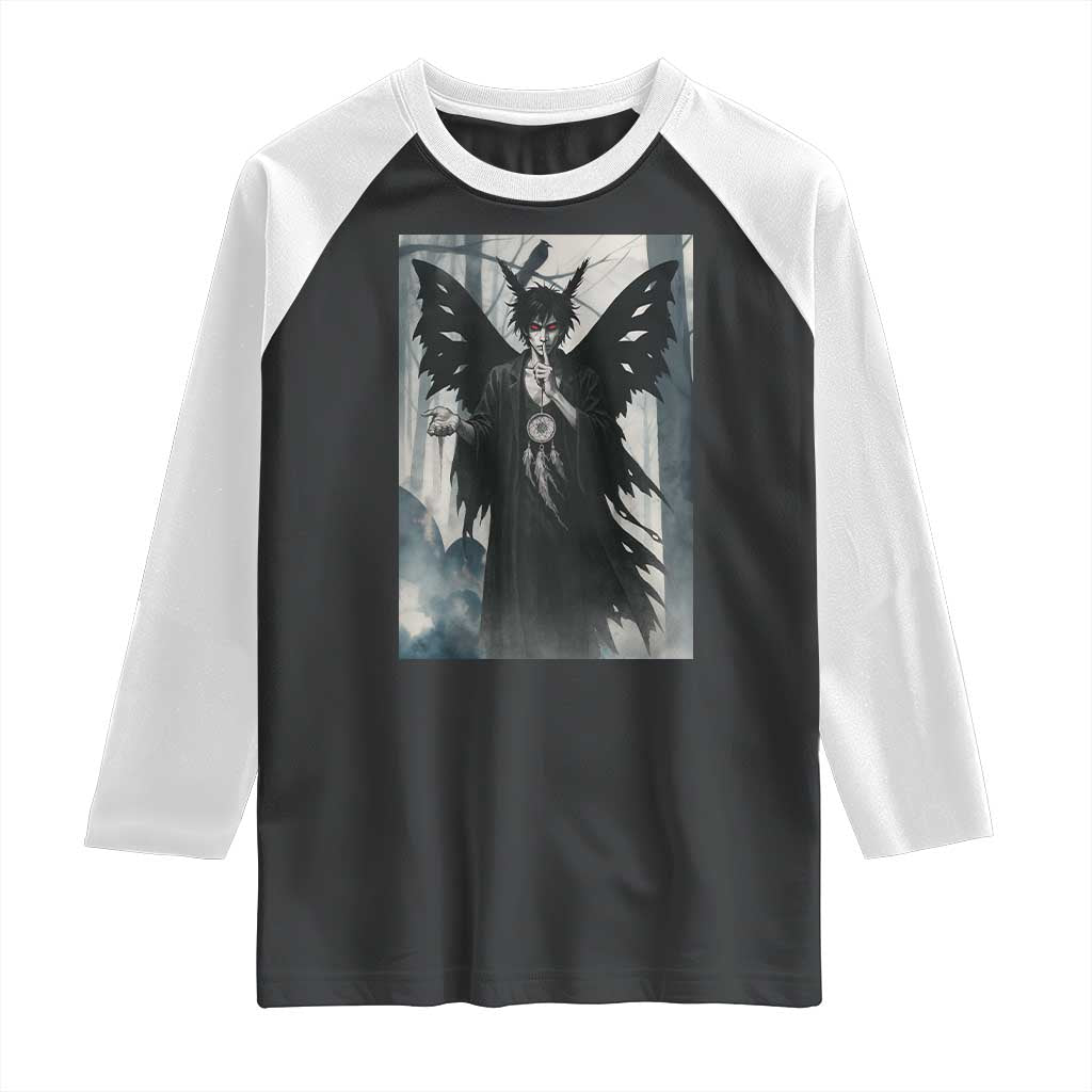 Mothman Sandman Raglan Shirt Gothic Horror Fan Gift - Wonder Print Shop