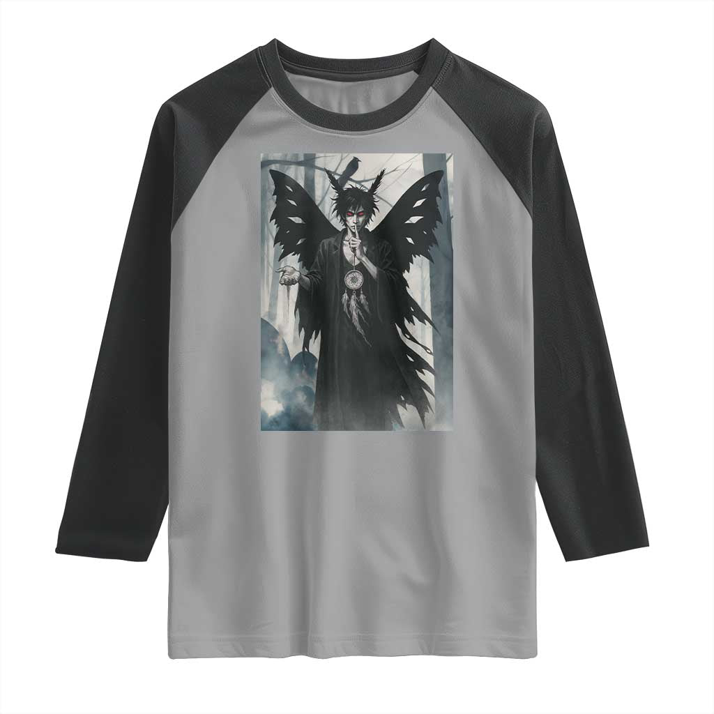 Mothman Sandman Raglan Shirt Gothic Horror Fan Gift - Wonder Print Shop