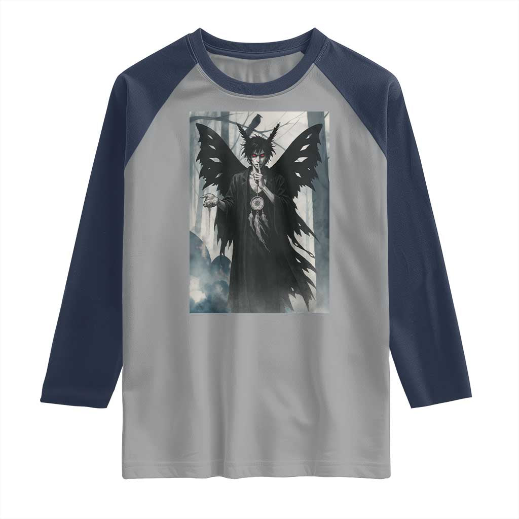 Mothman Sandman Raglan Shirt Gothic Horror Fan Gift - Wonder Print Shop