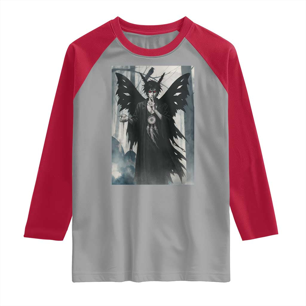 Mothman Sandman Raglan Shirt Gothic Horror Fan Gift - Wonder Print Shop