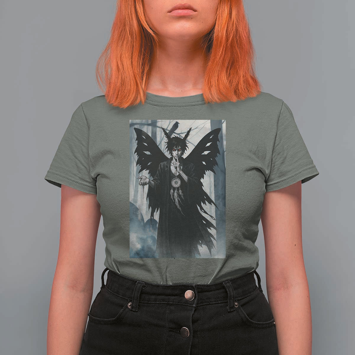 Mothman Sandman T Shirt For Women Gothic Horror Fan Gift - Wonder Print Shop