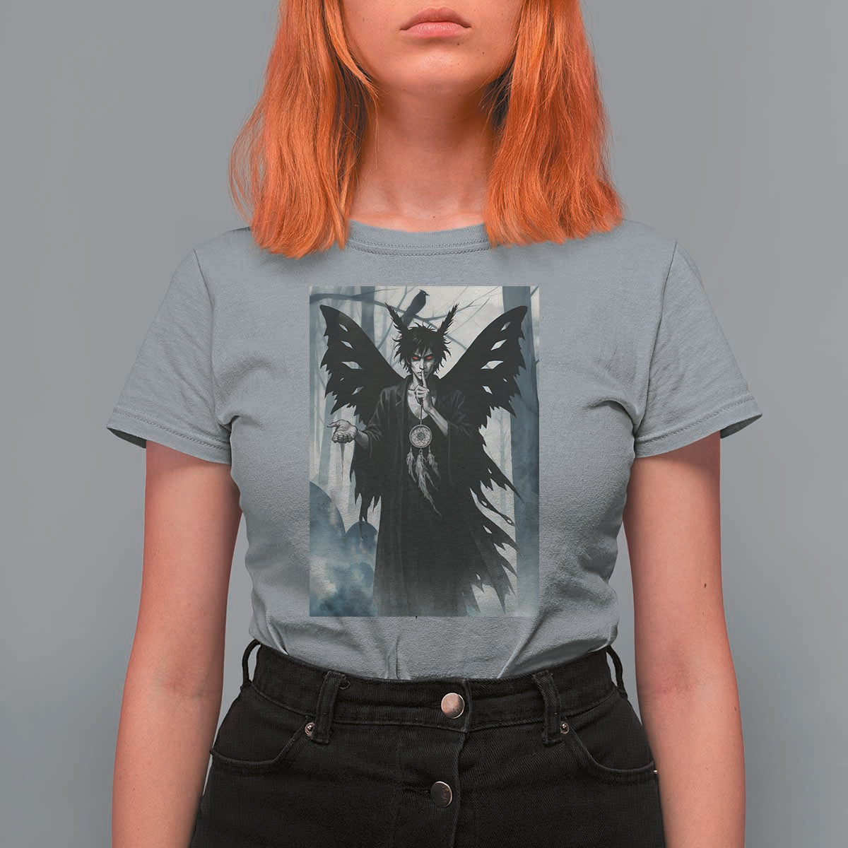 Mothman Sandman T Shirt For Women Gothic Horror Fan Gift - Wonder Print Shop