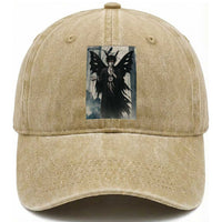 Mothman Sandman Washed Cotton Baseball Cap Gothic Horror Fan Gift
