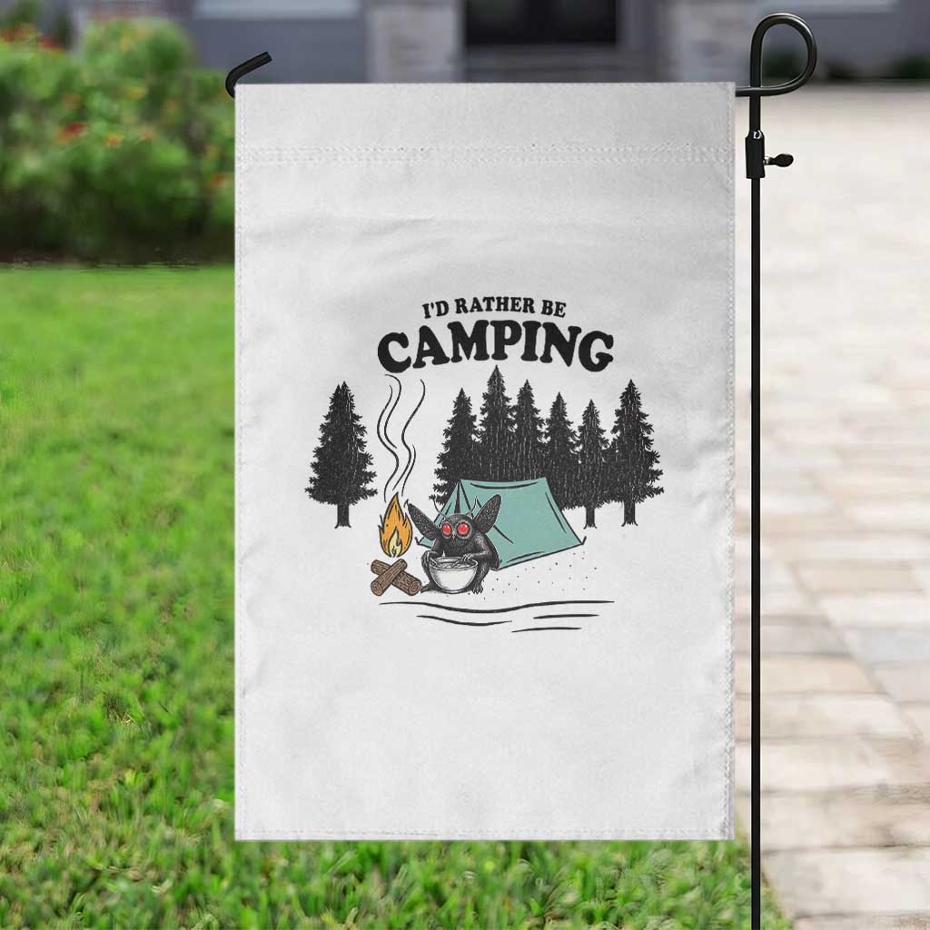 Mothman Garden Flag Id Rather Be Camping Funny Cryptid Gift - Wonder Print Shop