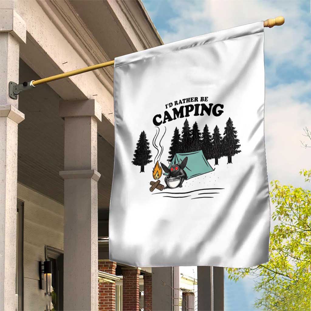 Mothman Garden Flag Id Rather Be Camping Funny Cryptid Gift - Wonder Print Shop