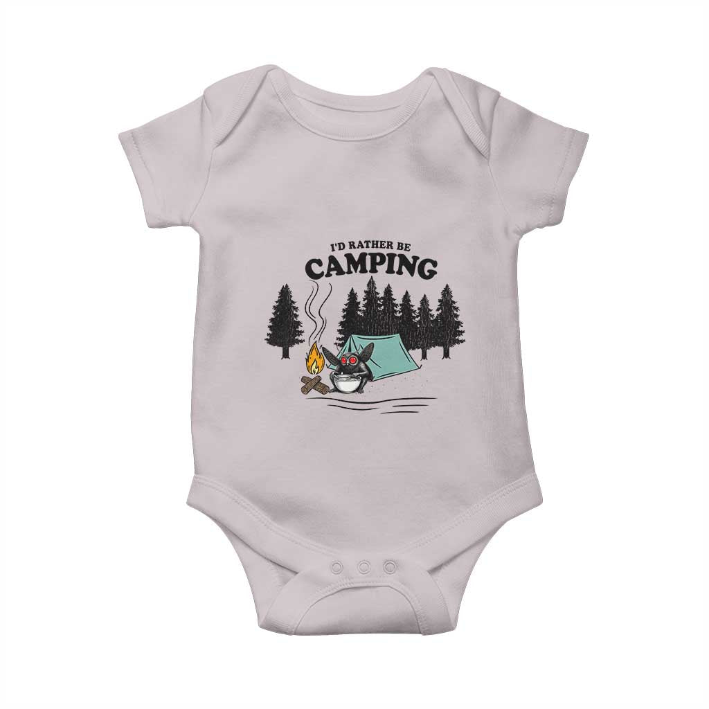 Mothman Baby Onesie Id Rather Be Camping Funny Cryptid Gift - Wonder Print Shop