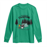Mothman Long Sleeve Shirt Id Rather Be Camping Funny Cryptid Gift - Wonder Print Shop