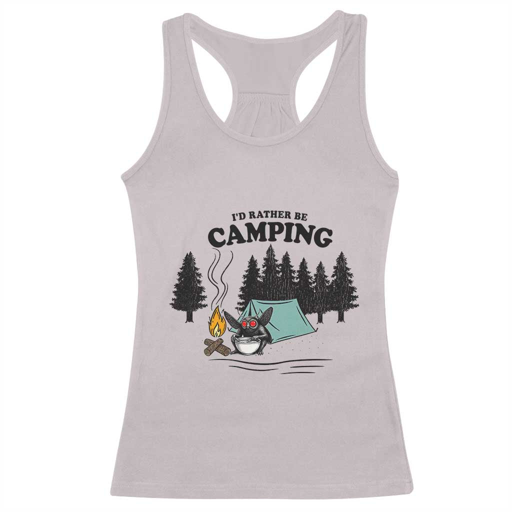 Mothman Racerback Tank Top Id Rather Be Camping Funny Cryptid Gift - Wonder Print Shop
