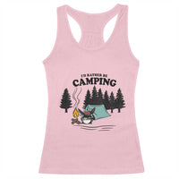 Mothman Racerback Tank Top Id Rather Be Camping Funny Cryptid Gift - Wonder Print Shop