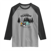 Mothman Raglan Shirt Id Rather Be Camping Funny Cryptid Gift - Wonder Print Shop
