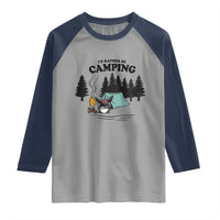 Mothman Raglan Shirt Id Rather Be Camping Funny Cryptid Gift - Wonder Print Shop