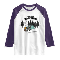 Mothman Raglan Shirt Id Rather Be Camping Funny Cryptid Gift - Wonder Print Shop