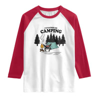 Mothman Raglan Shirt Id Rather Be Camping Funny Cryptid Gift - Wonder Print Shop