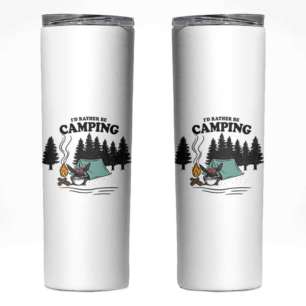 Mothman Skinny Tumbler Id Rather Be Camping Funny Cryptid Gift