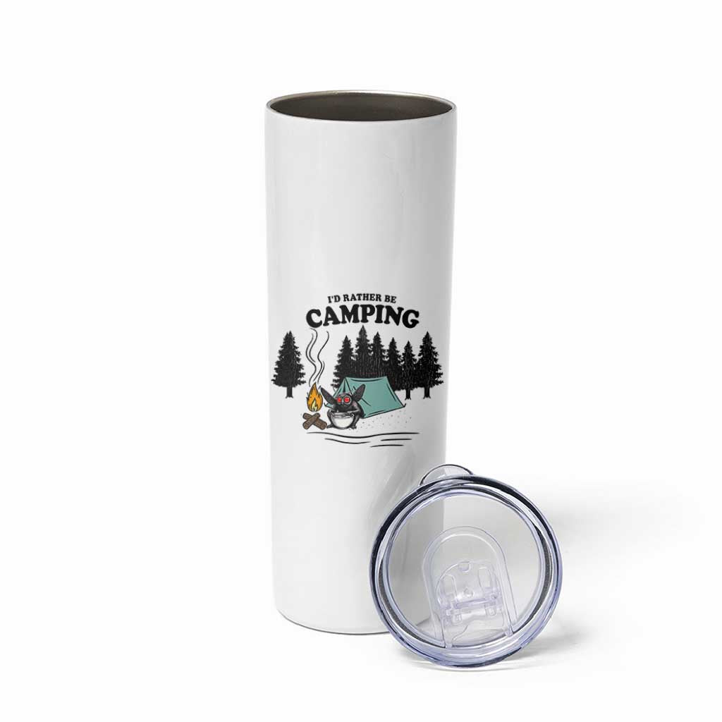 Mothman Skinny Tumbler Id Rather Be Camping Funny Cryptid Gift