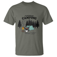 Mothman T Shirt Id Rather Be Camping Funny Cryptid Gift - Wonder Print Shop