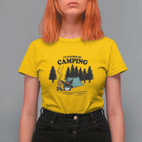 Mothman T Shirt For Women Id Rather Be Camping Funny Cryptid Gift - Wonder Print Shop