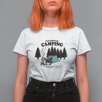 Mothman T Shirt For Women Id Rather Be Camping Funny Cryptid Gift - Wonder Print Shop