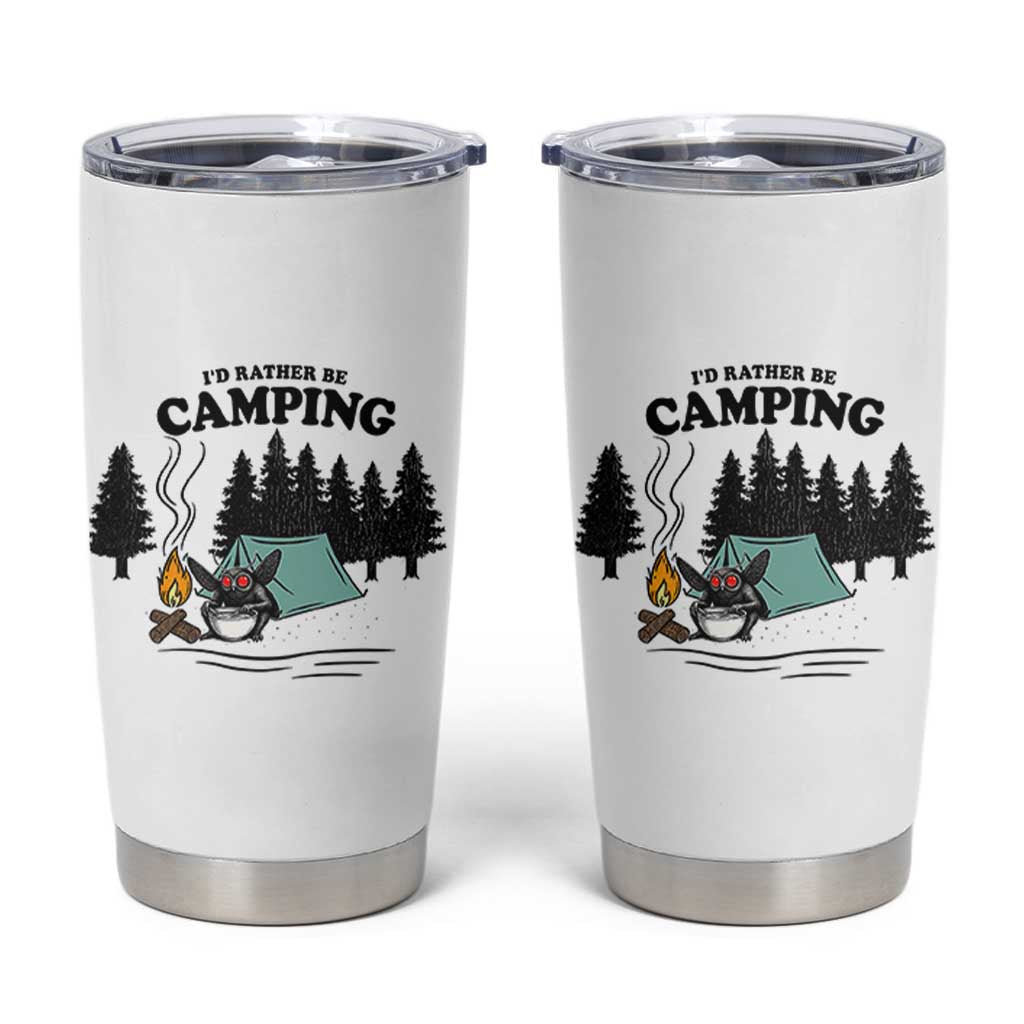Mothman Tumbler Cup Id Rather Be Camping Funny Cryptid Gift