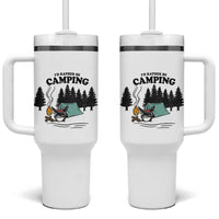 Mothman Tumbler With Handle Id Rather Be Camping Funny Cryptid Gift