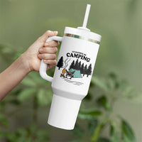 Mothman Tumbler With Handle Id Rather Be Camping Funny Cryptid Gift