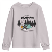 Mothman Youth Sweatshirt Id Rather Be Camping Funny Cryptid Gift - Wonder Print Shop