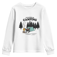 Mothman Youth Sweatshirt Id Rather Be Camping Funny Cryptid Gift - Wonder Print Shop