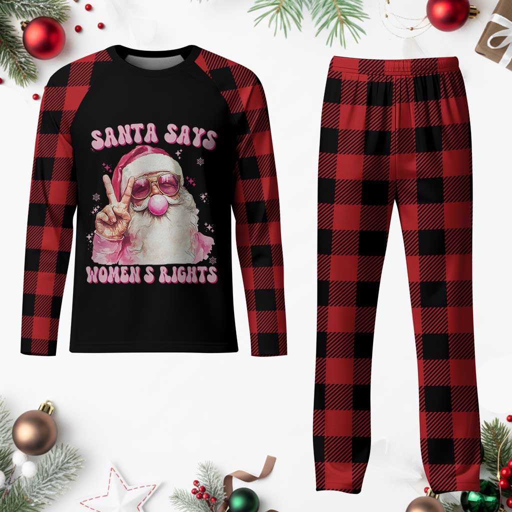 Funny Santa Says Womens Rights Plaid Pajama Set Feminist Activist Christmas Gift - Wonder Print Shop