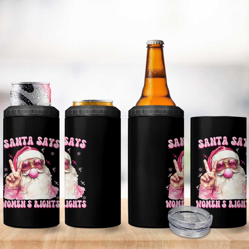 Funny Santa Says Womens Rights 4 in 1 Can Cooler Tumbler Feminist Activist Christmas Gift - Wonder Print Shop
