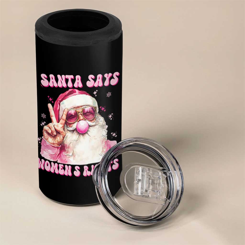 Funny Santa Says Womens Rights 4 in 1 Can Cooler Tumbler Feminist Activist Christmas Gift - Wonder Print Shop