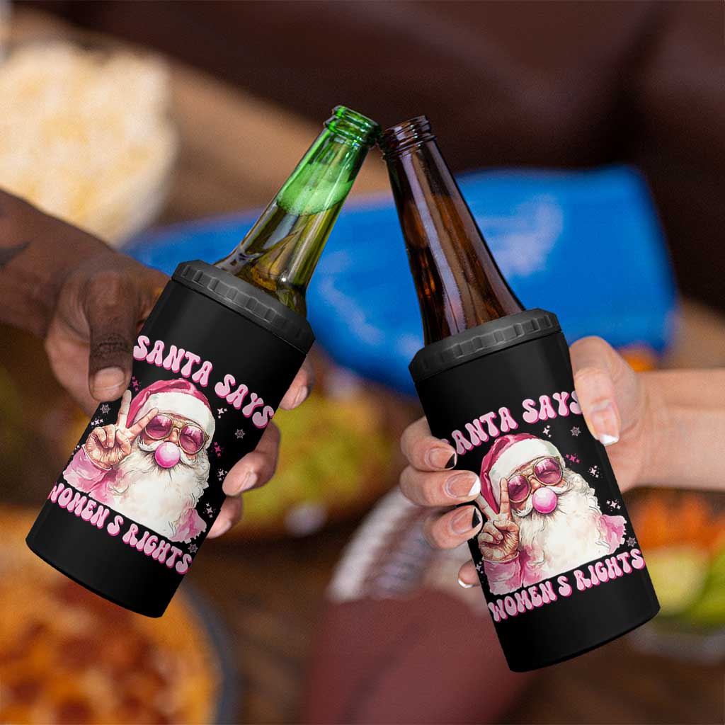 Funny Santa Says Womens Rights 4 in 1 Can Cooler Tumbler Feminist Activist Christmas Gift - Wonder Print Shop