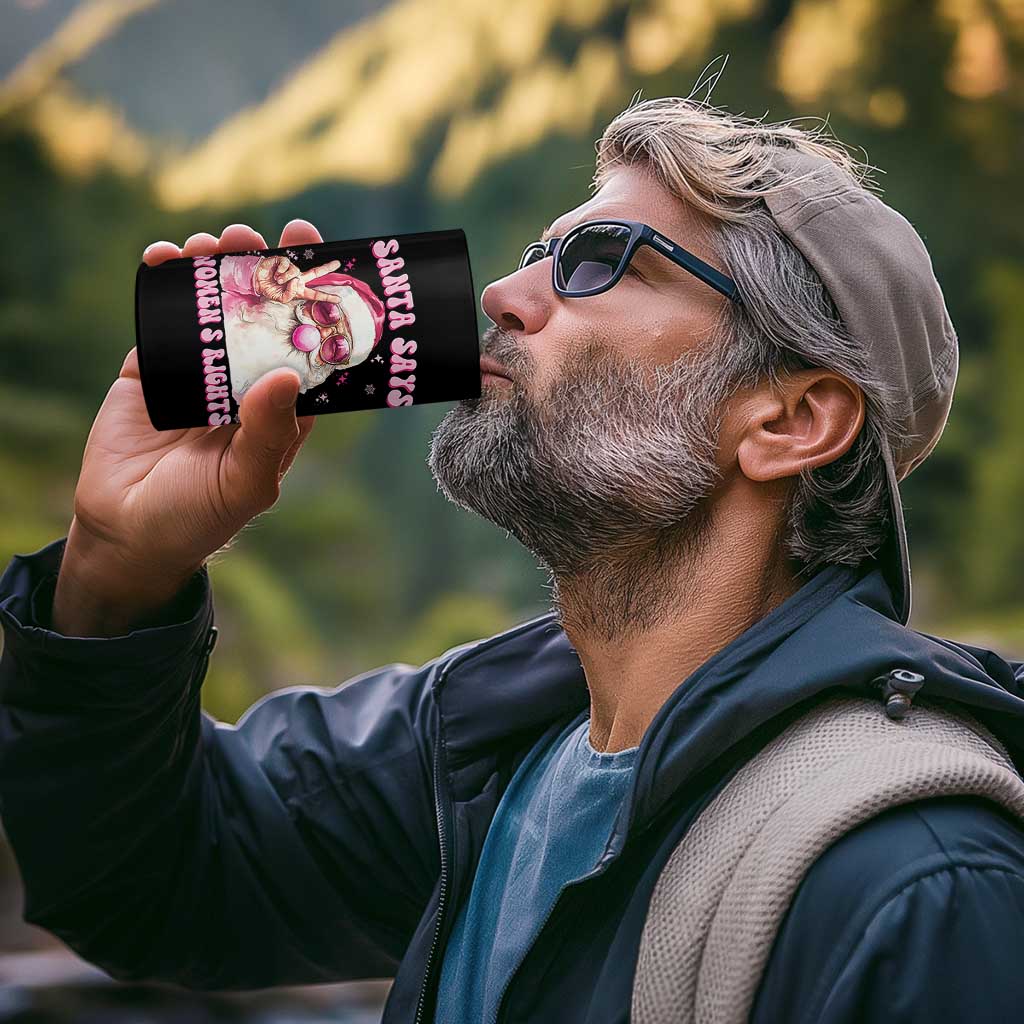 Funny Santa Says Womens Rights 4 in 1 Can Cooler Tumbler Feminist Activist Christmas Gift - Wonder Print Shop