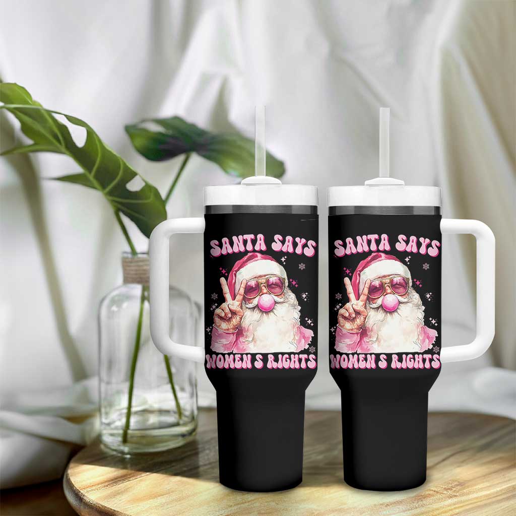 Funny Santa Says Womens Rights Tumbler With Handle Feminist Activist Christmas Gift - Wonder Print Shop