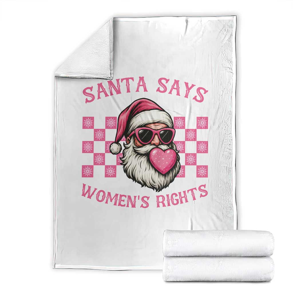 Funny Feminist Activist Christmas Throw Blanket Santa Says Womens Rights - Wonder Print Shop