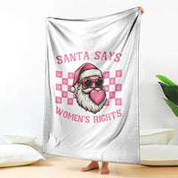 Funny Feminist Activist Christmas Throw Blanket Santa Says Womens Rights - Wonder Print Shop
