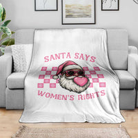 Funny Feminist Activist Christmas Throw Blanket Santa Says Womens Rights - Wonder Print Shop