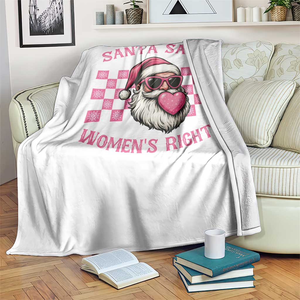 Funny Feminist Activist Christmas Throw Blanket Santa Says Womens Rights - Wonder Print Shop