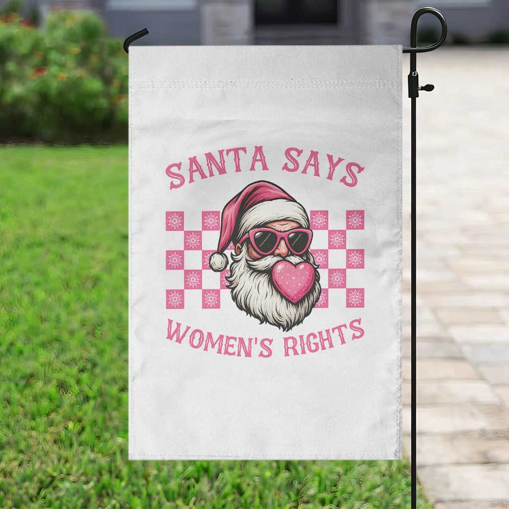 Funny Feminist Activist Christmas Garden Flag Santa Says Womens Rights - Wonder Print Shop