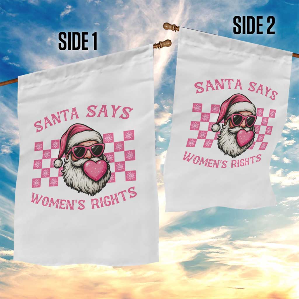 Funny Feminist Activist Christmas Garden Flag Santa Says Womens Rights - Wonder Print Shop
