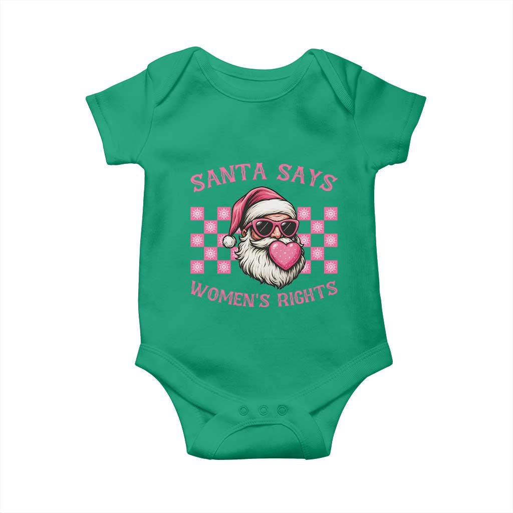 Funny Feminist Activist Christmas Baby Onesie Santa Says Womens Rights - Wonder Print Shop