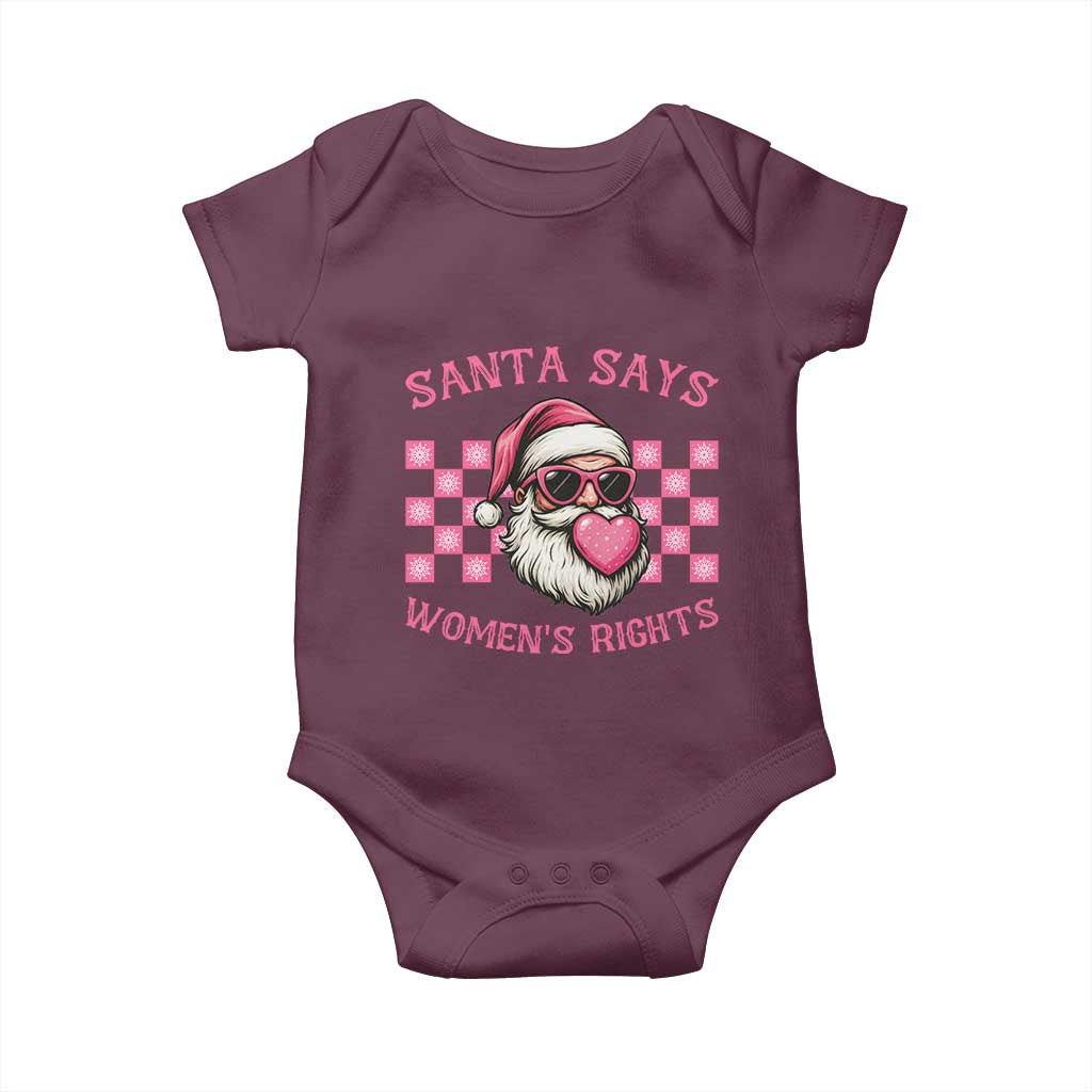 Funny Feminist Activist Christmas Baby Onesie Santa Says Womens Rights - Wonder Print Shop