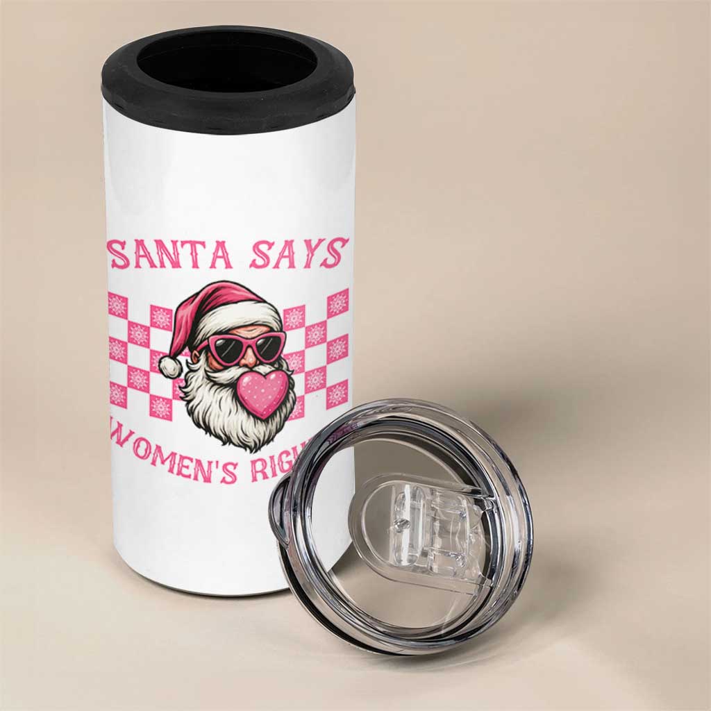 Funny Feminist Activist Christmas 4 in 1 Can Cooler Tumbler Santa Says Womens Rights - Wonder Print Shop