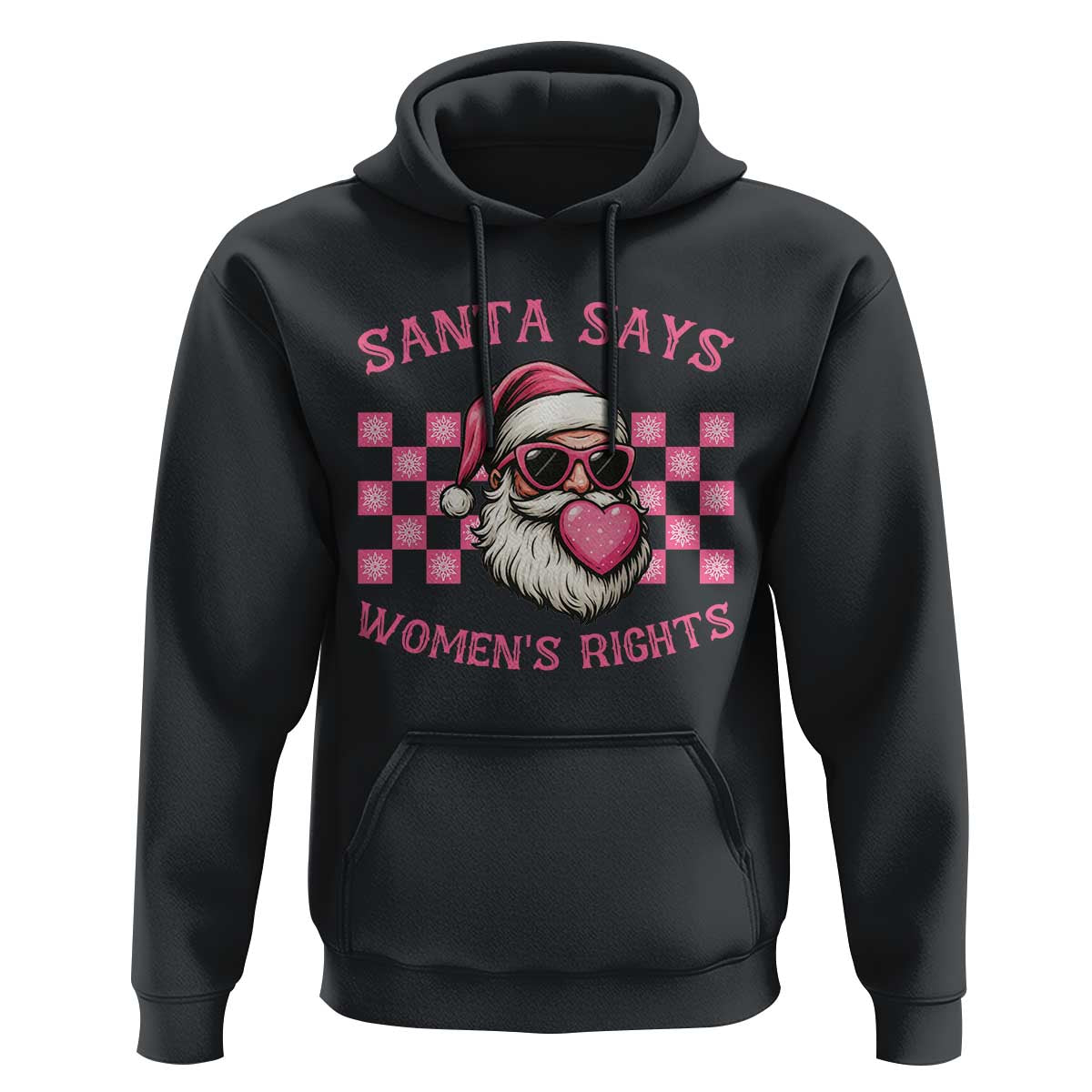 Funny Feminist Activist Christmas Hoodie Santa Says Womens Rights - Wonder Print Shop